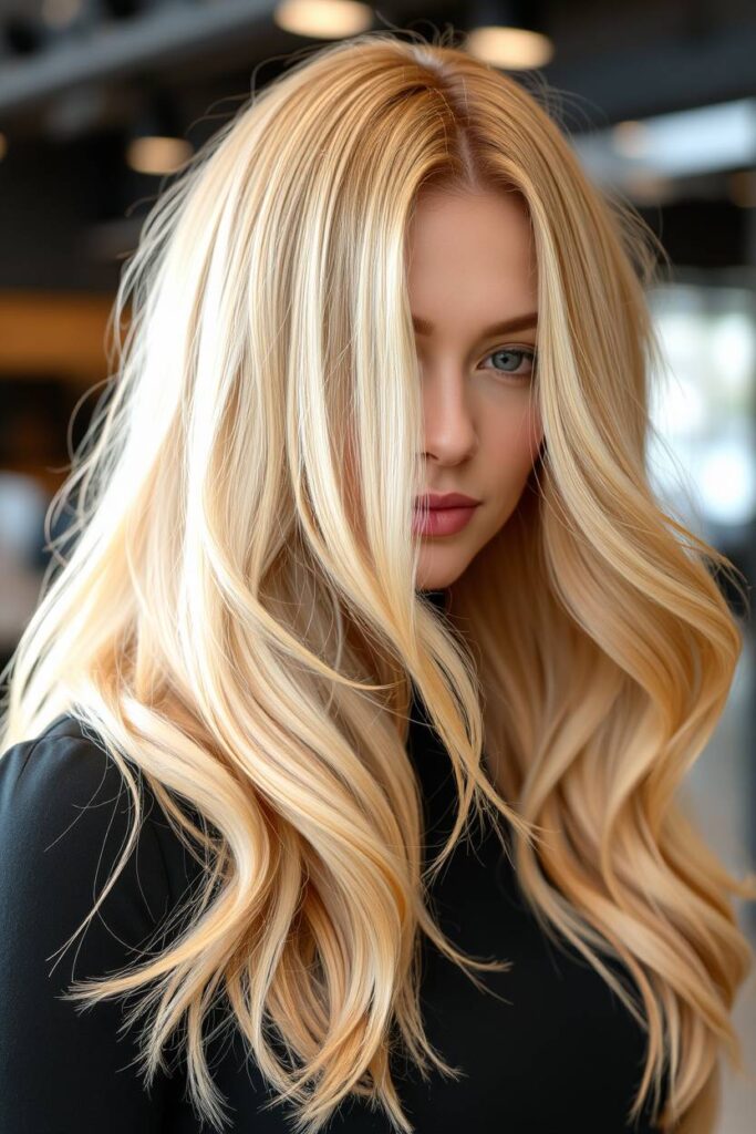 Warm Beige Blonde Highlights