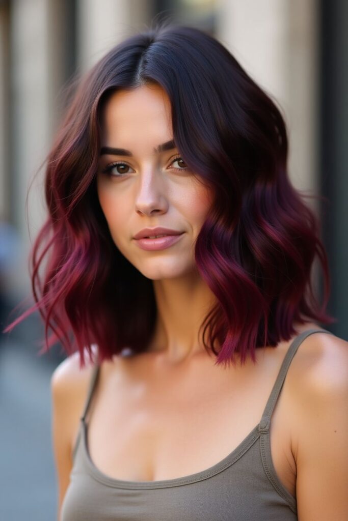 Wavy Burgundy Lob