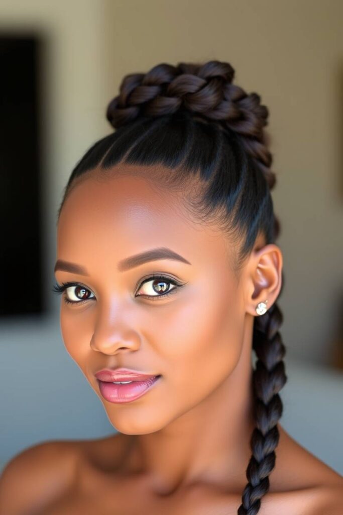 Braided Crown Ponytail