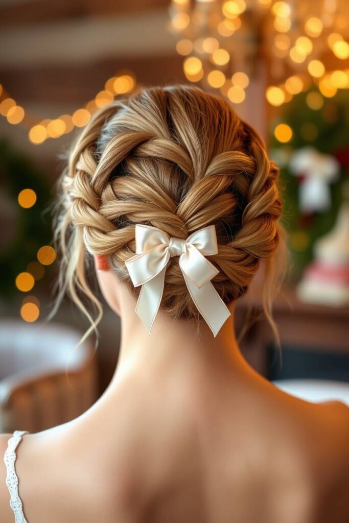 Braided Crown with Bow Accent