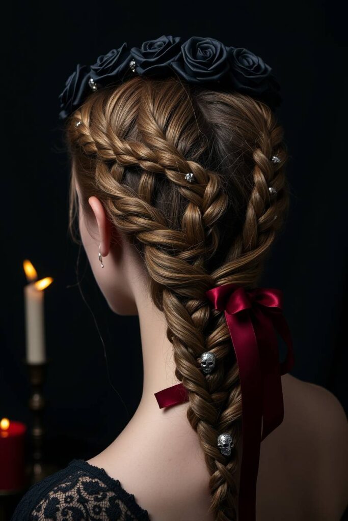 Braided Crown with Gothic Flair