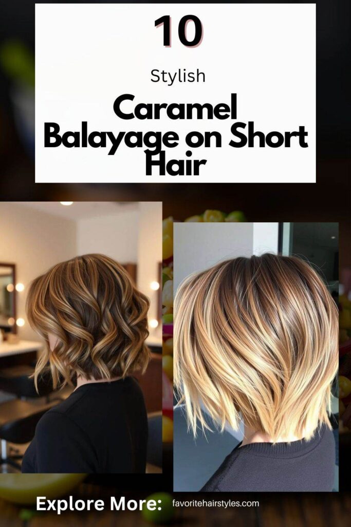 Caramel Balayage on Short Hair