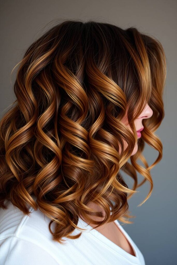 Caramel Balayage with Bangs