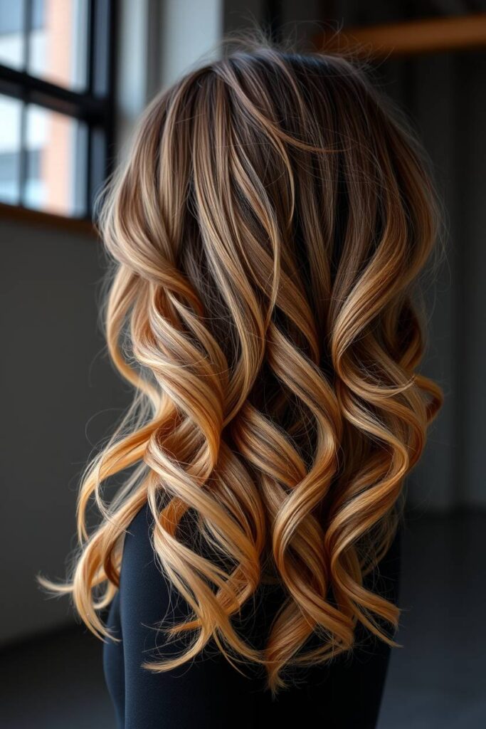 Caramel Dip-Dye on Curls