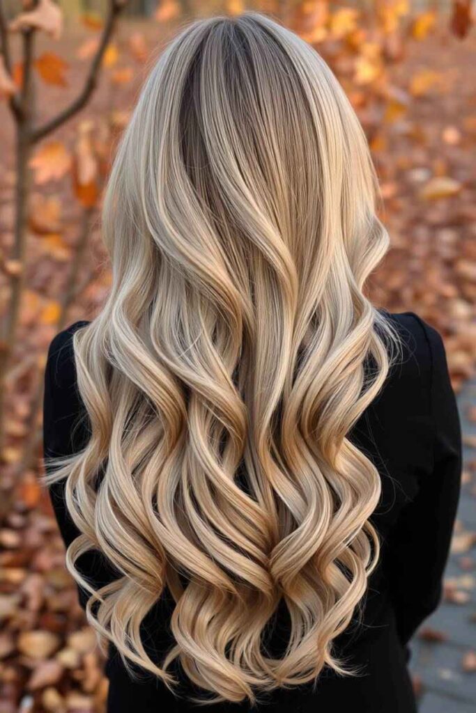 Champagne Blonde with Root Smudge