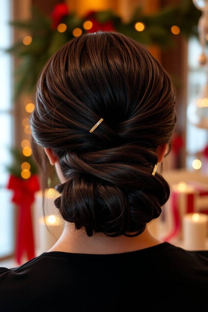 Classic French Twist with Gold Accents