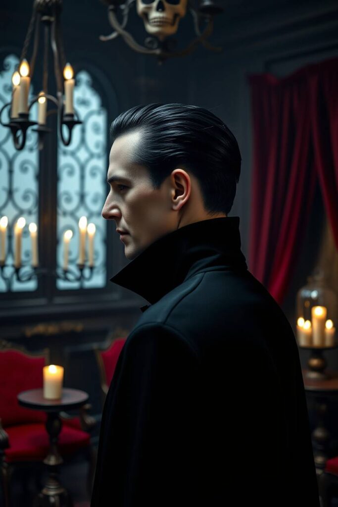 Classic Slicked-Back Vampire Hair