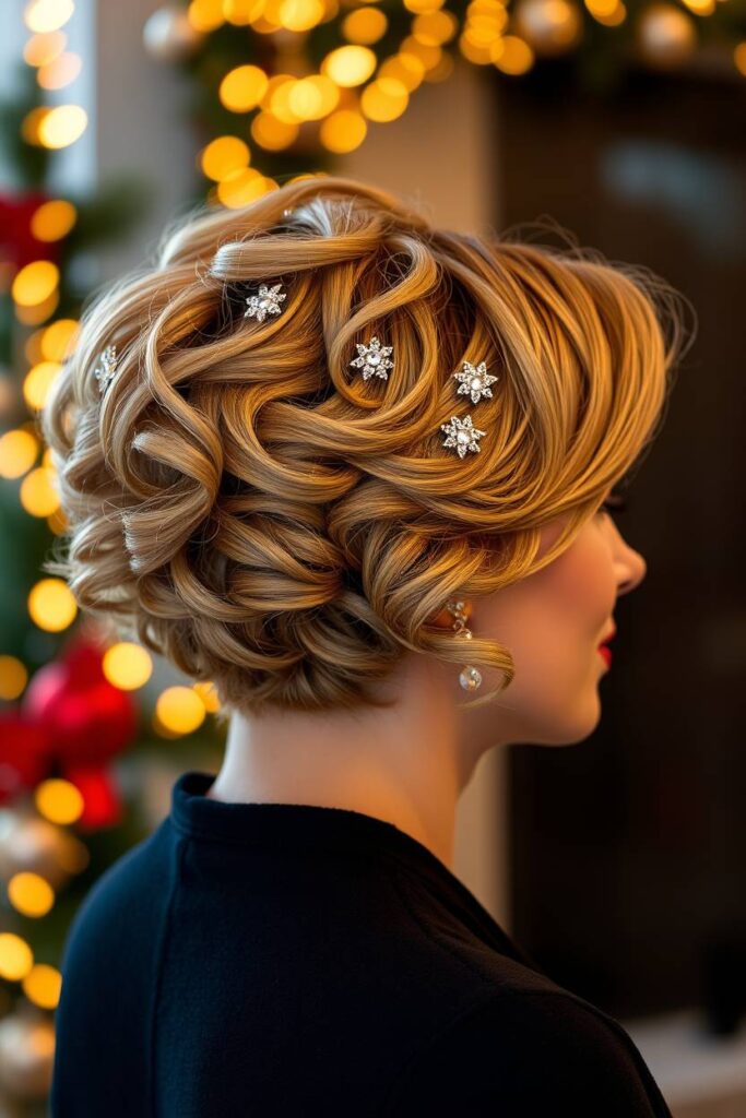 Curled Pixie with Sparkle Clips