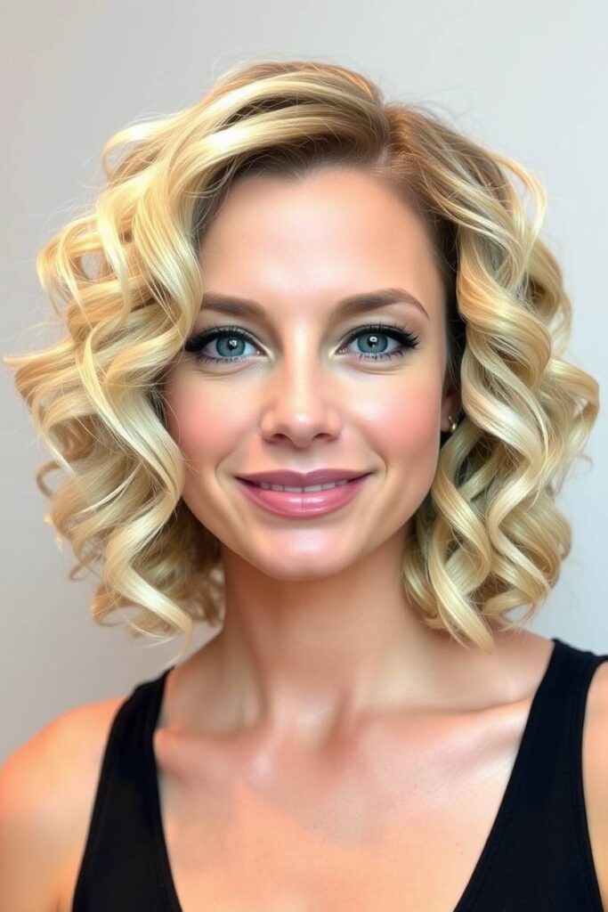 Curly Bob with Volume