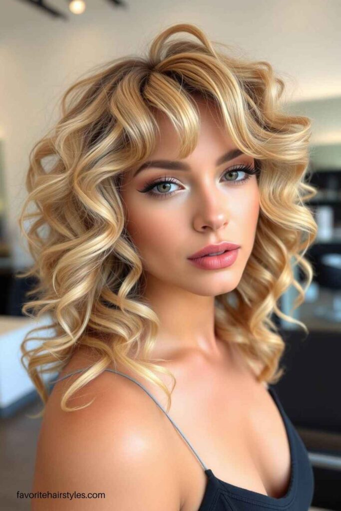 Curly Butter Blonde Hair