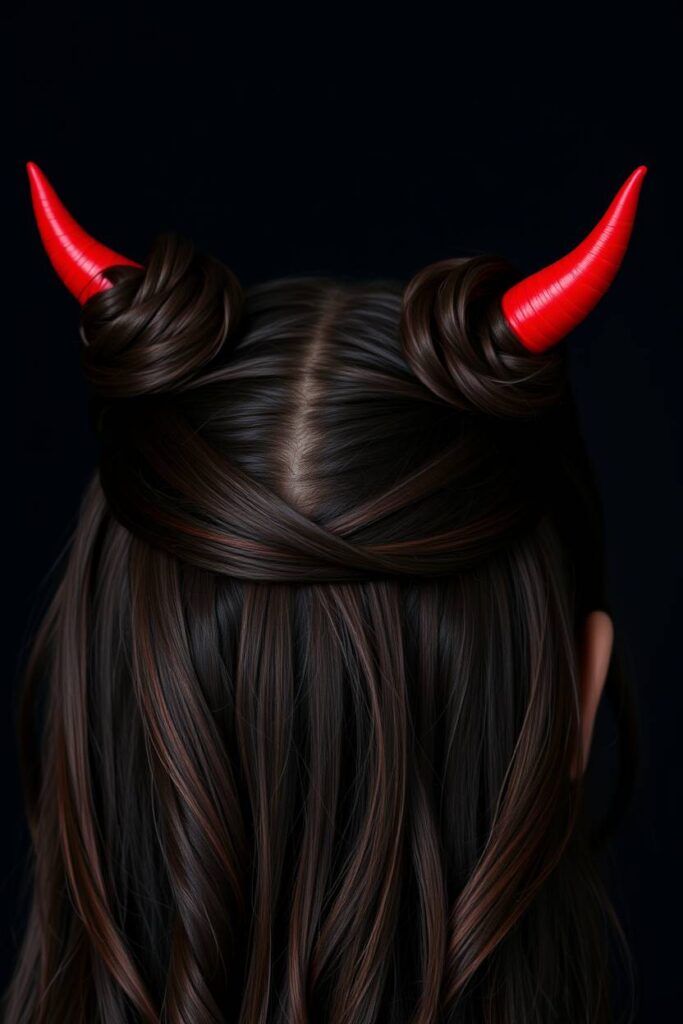Curly Devil Horn Buns