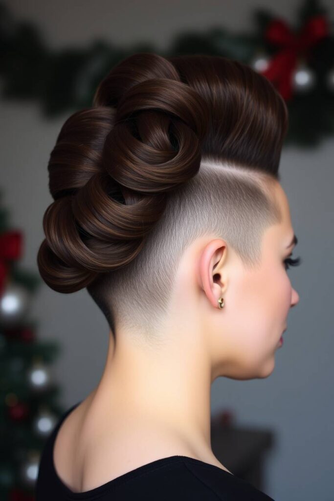 Curly Mohawk with Gold Pins