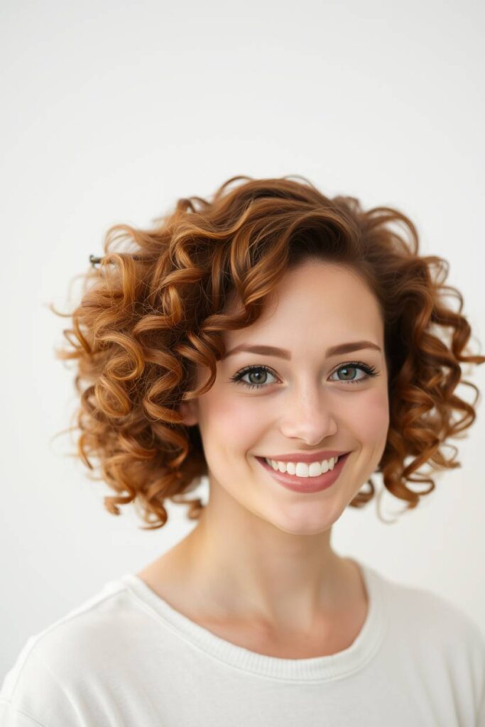 Deep Side Part with Defined Curls