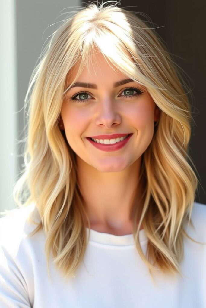 Face-Framing Layers with Feathered Bangs