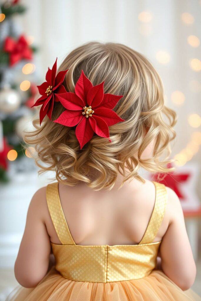 Festive Flower Clip Curls