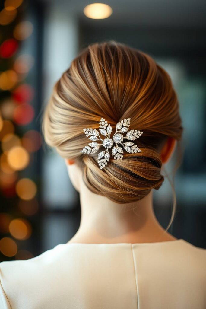 French Twist with Subtle Sparkle