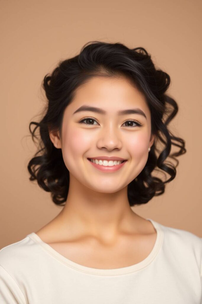Half-Up Curly Style