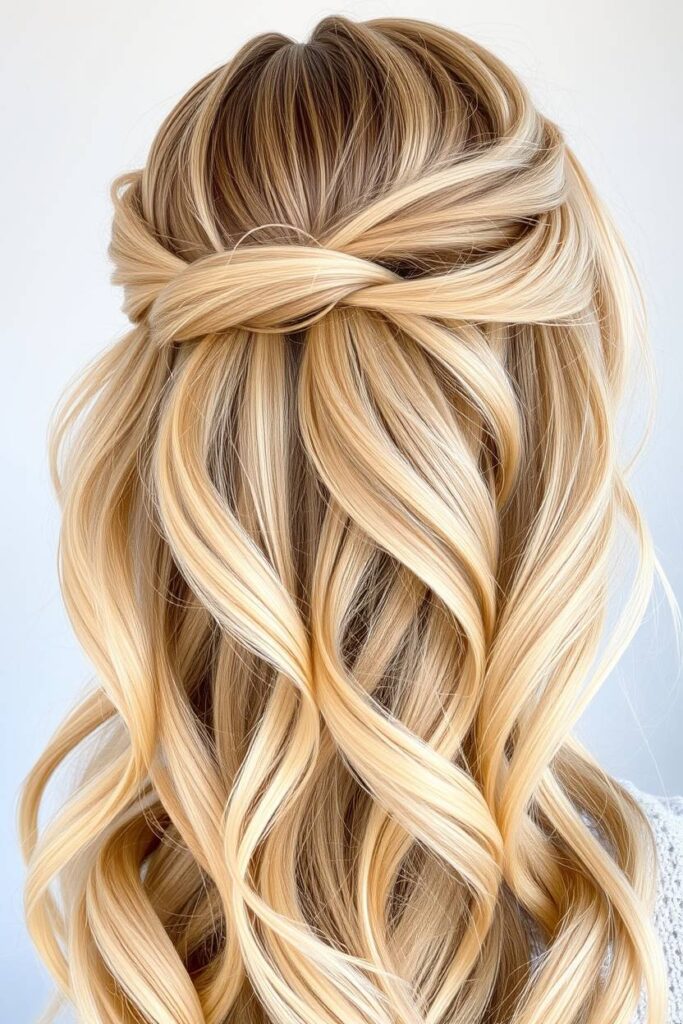 Half-Up Half-Down Butter Blonde Style
