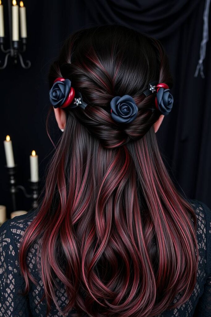 Half-Up Twists with Dark Accents