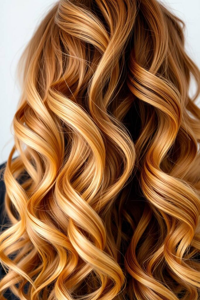 Layered Caramel-Touched Curls