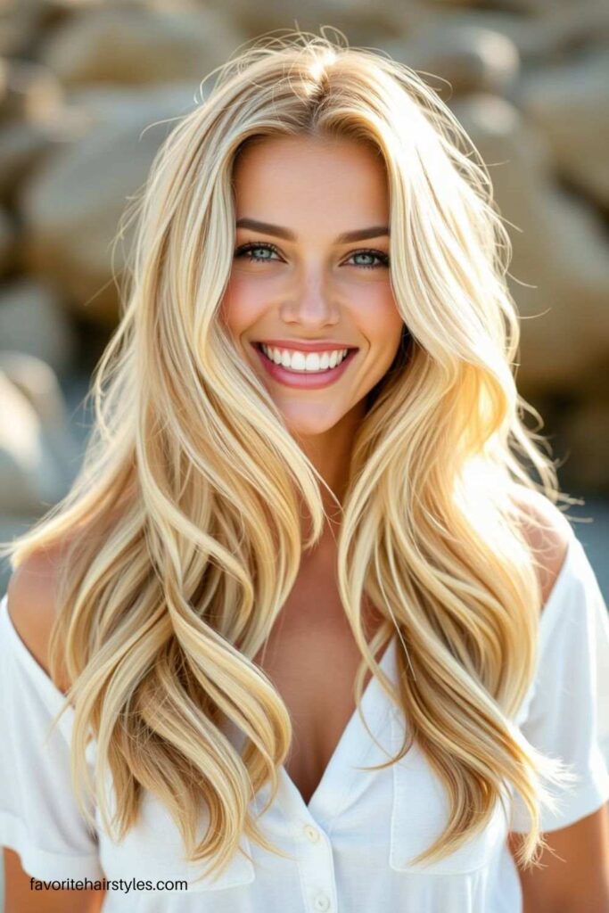 Long Layered Butter Blonde