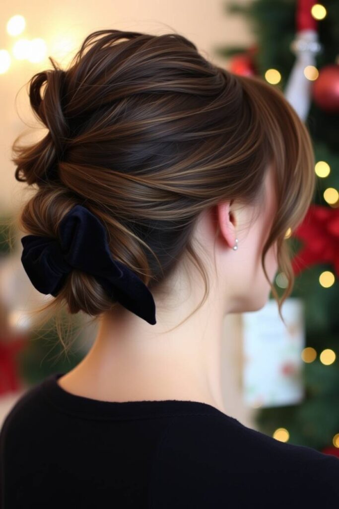 Messy Bun with Side Bangs
