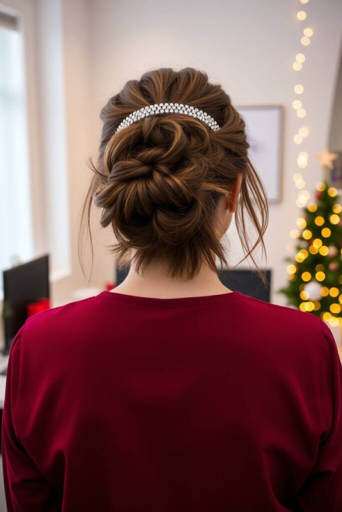 Messy Bun with Sparkly Headband