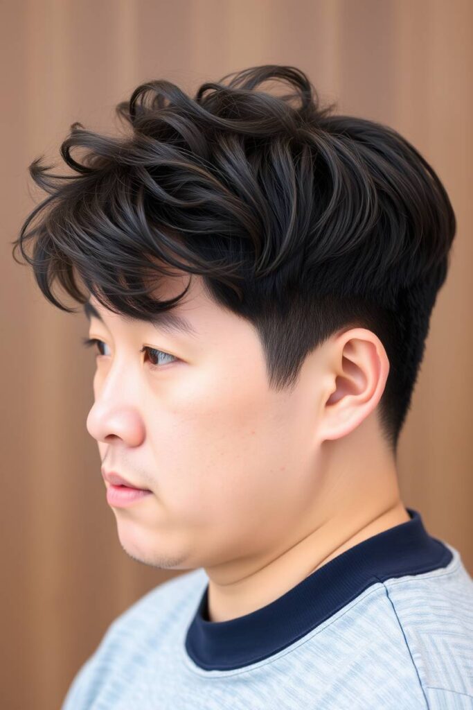 Messy Perm with Side Part