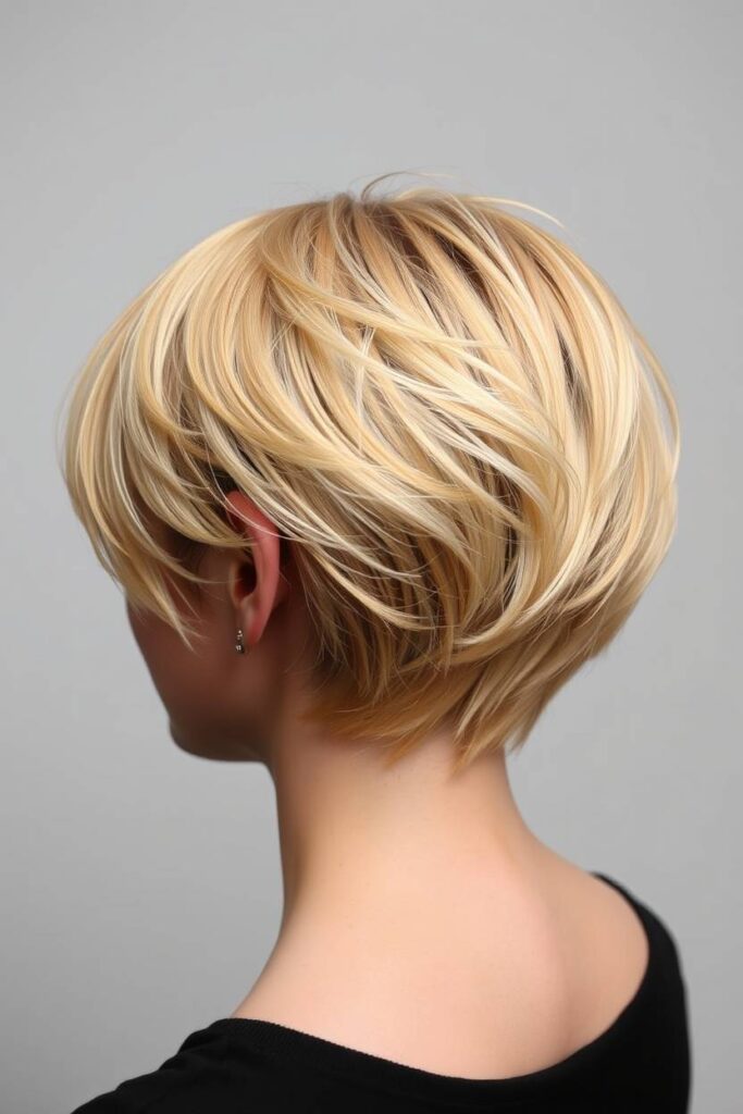 Pixie Cut with Butter Blonde Shine