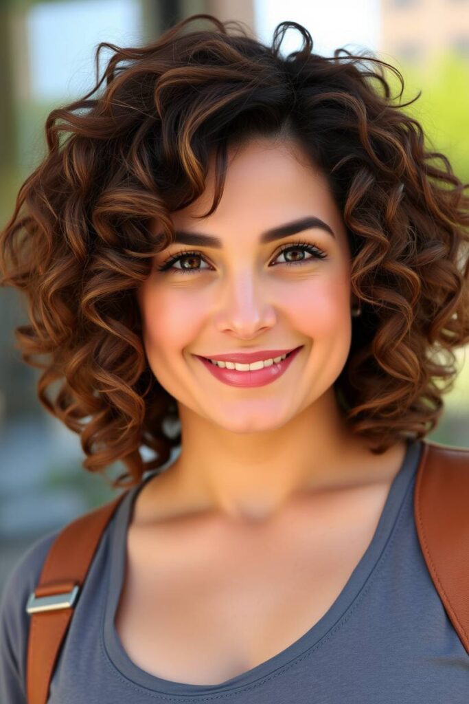 Shoulder-Length Curly Shag