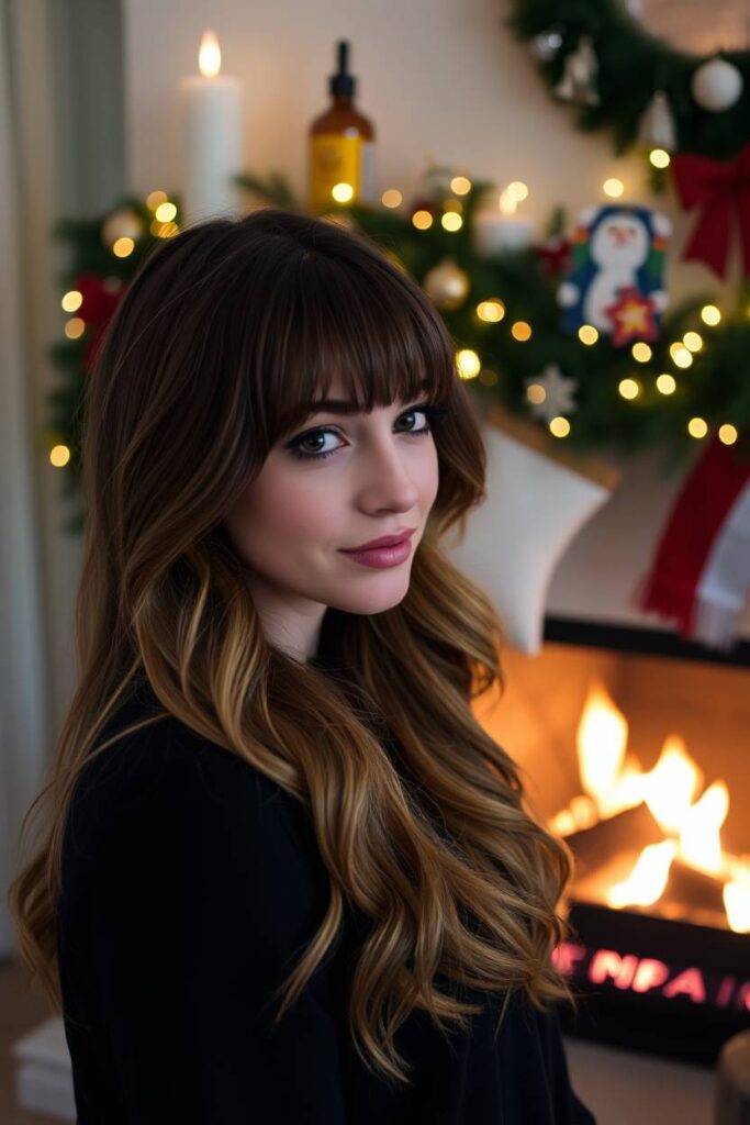 Soft Waves with Curtain Bangs