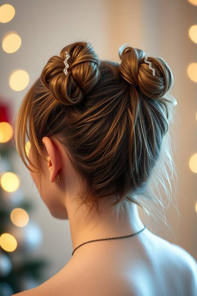 Space Buns with Micro Bangs