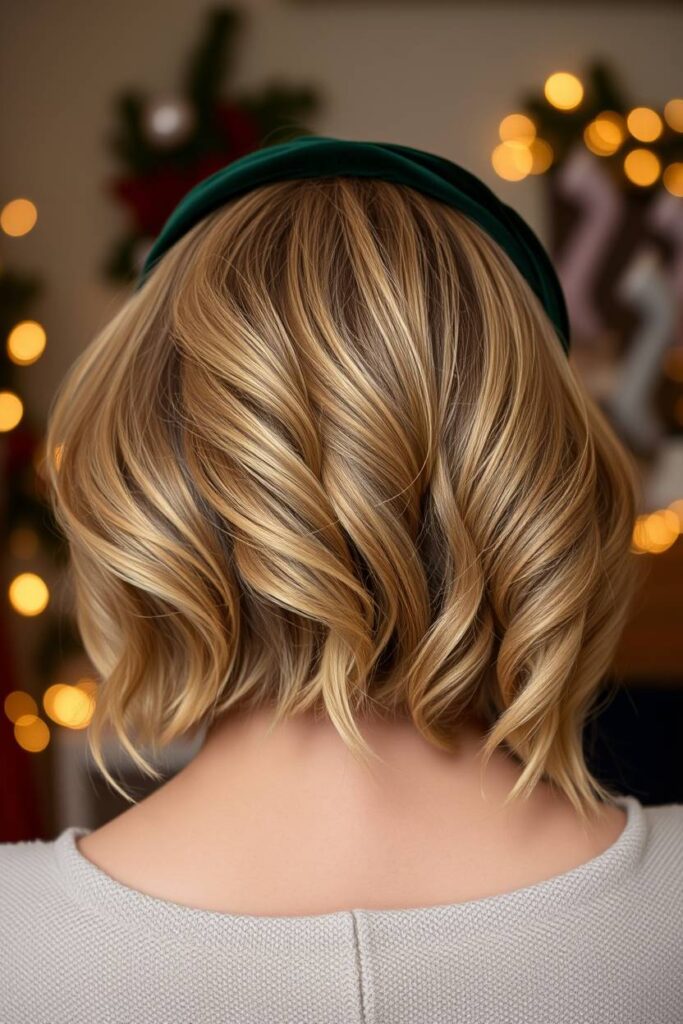 Textured Bob with Festive Hairband