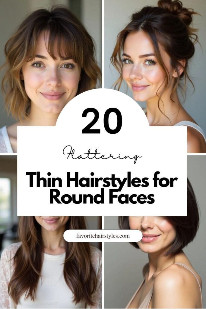 Thin Hairstyles for Round Faces