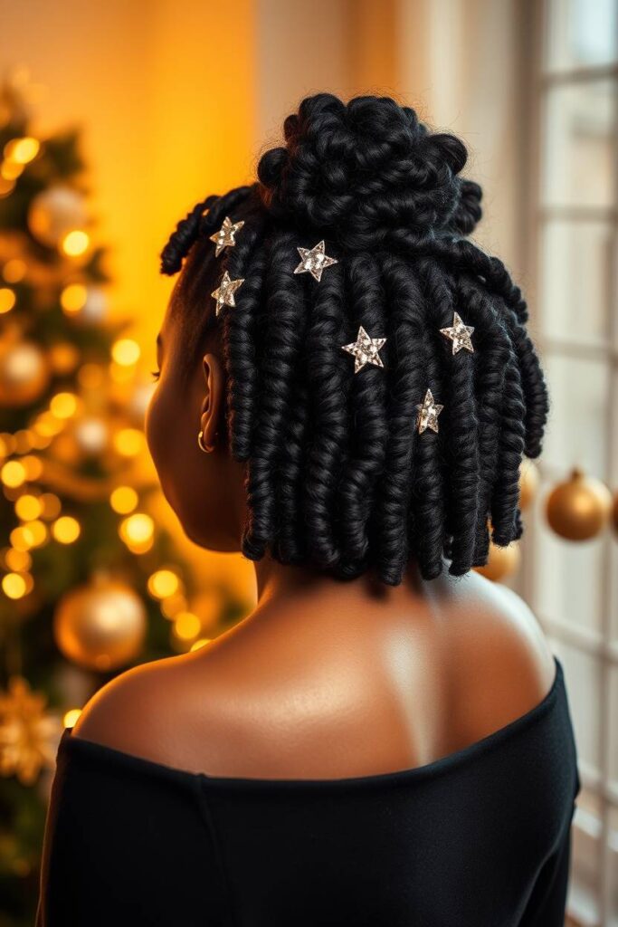 Twist-Out with Sparkly Clips