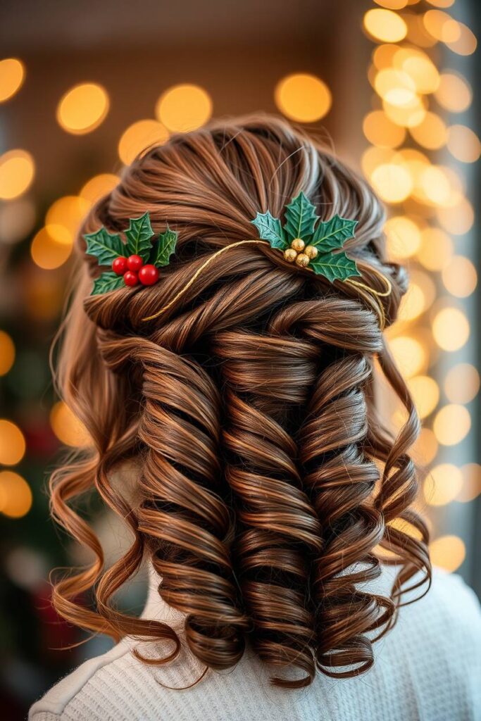 Twisted Crown with Loose Curls