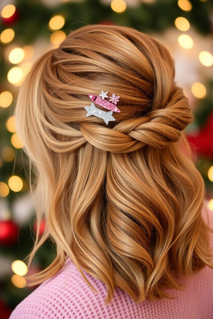 Twisted Half-Updo with Baby Bangs