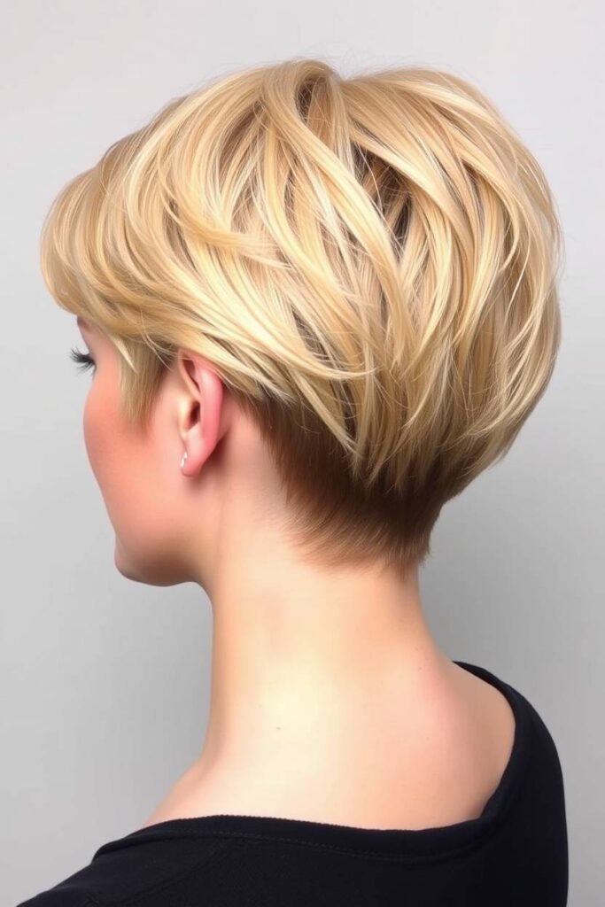 Undercut Pixie with Warm Blonde Highlights
