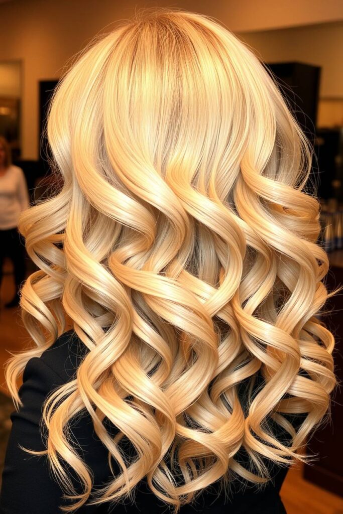 Voluminous Curls in Butter Blonde