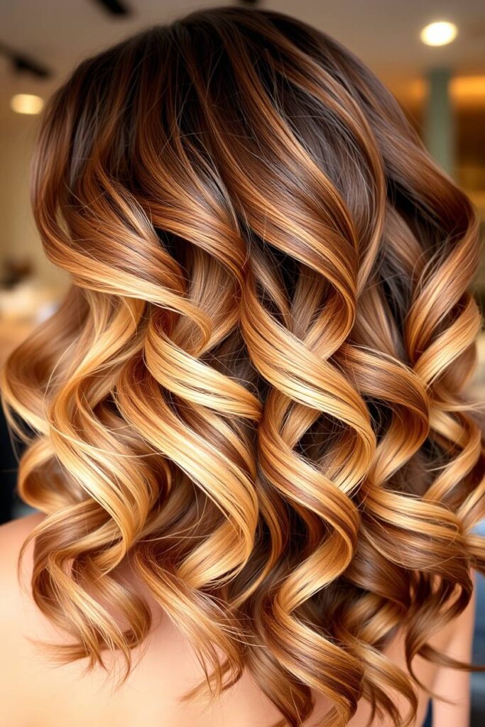 Warm Caramel Ombre Curls