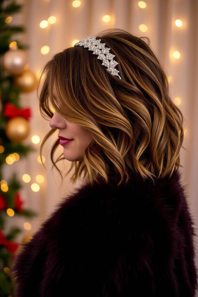 Wavy Bob with Glitter Headband