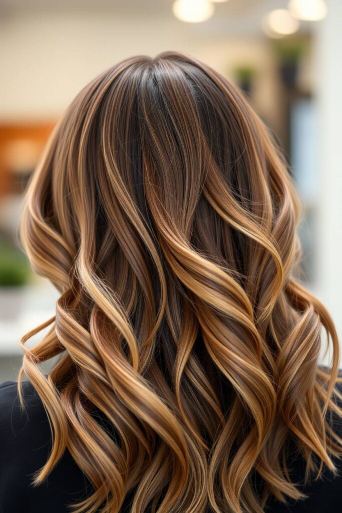 Wavy Caramel Balayage