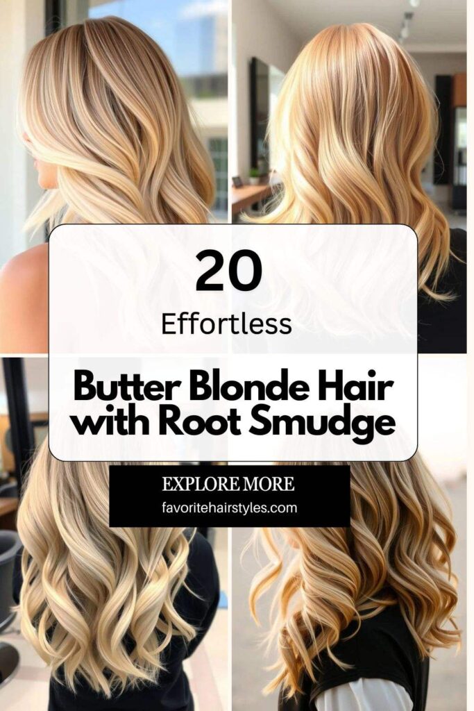 Butter Blonde Hair with Root Smudge