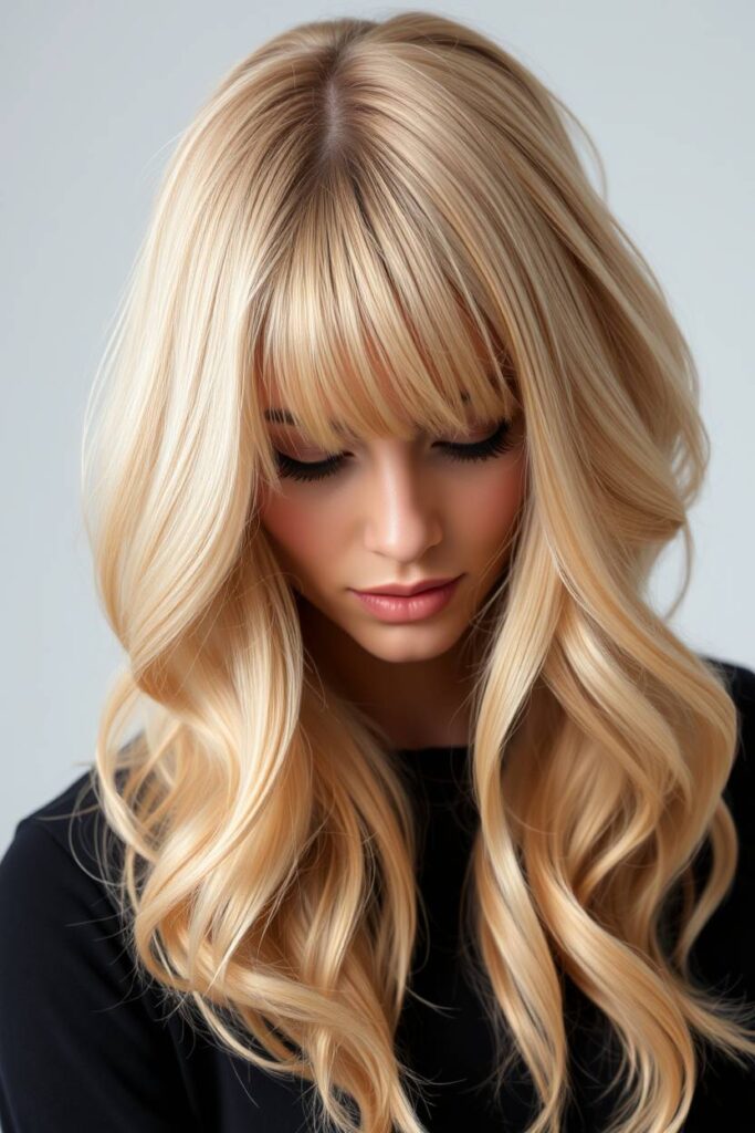 Curtain Bangs with Soft Waves