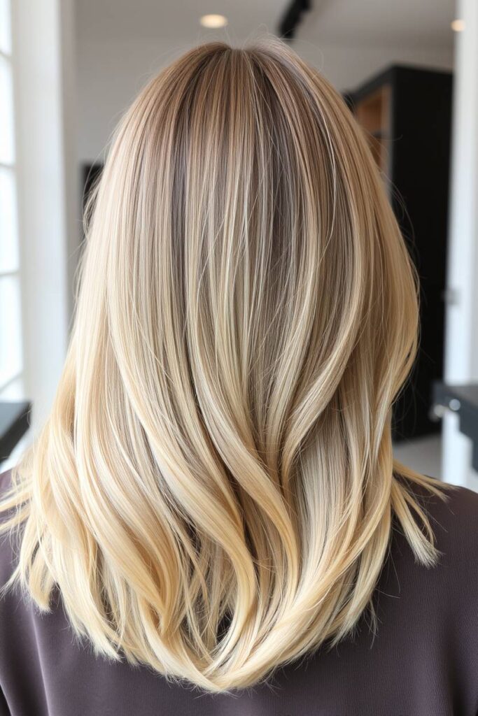 Neutral Toned Blonde with Root Blur