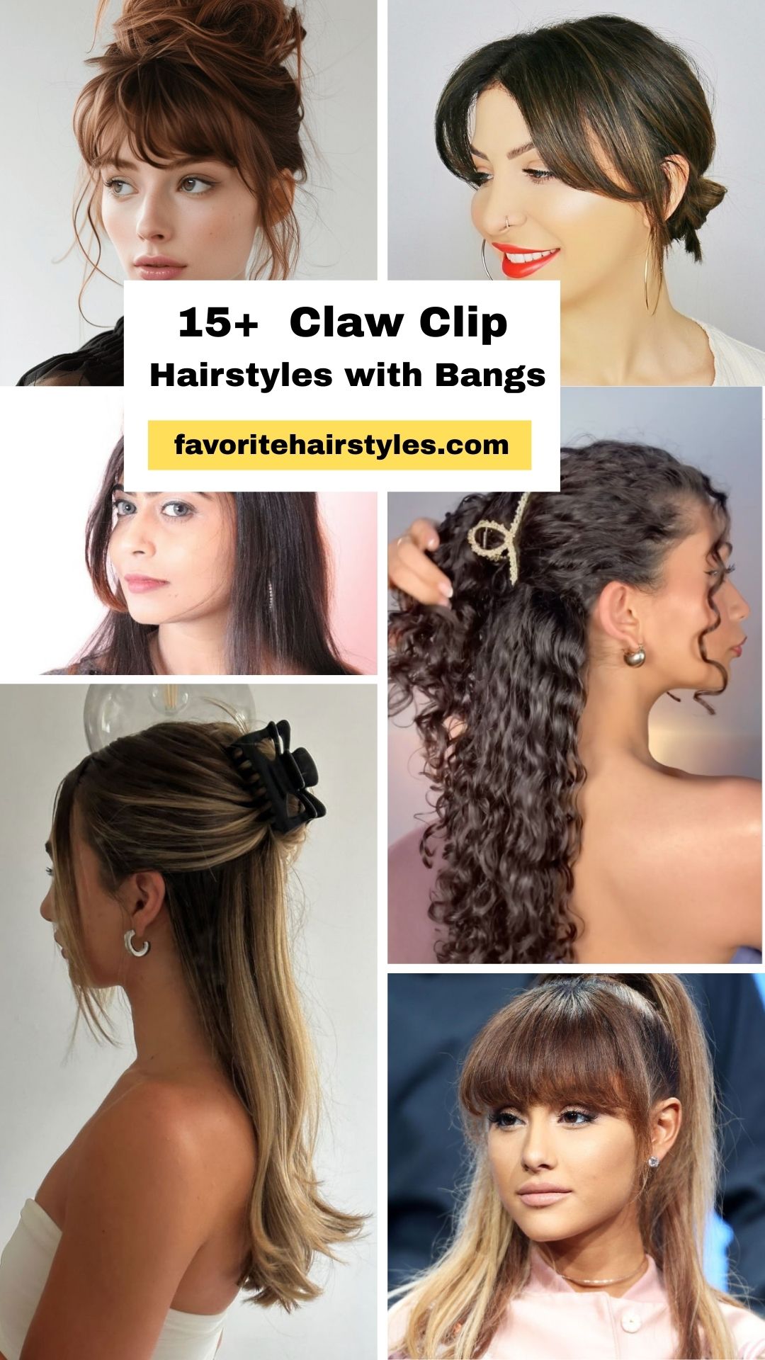 Claw Clip Hairstyles with Bangs