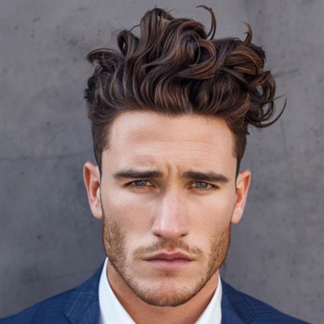 Curly Pompadour Hairstyle