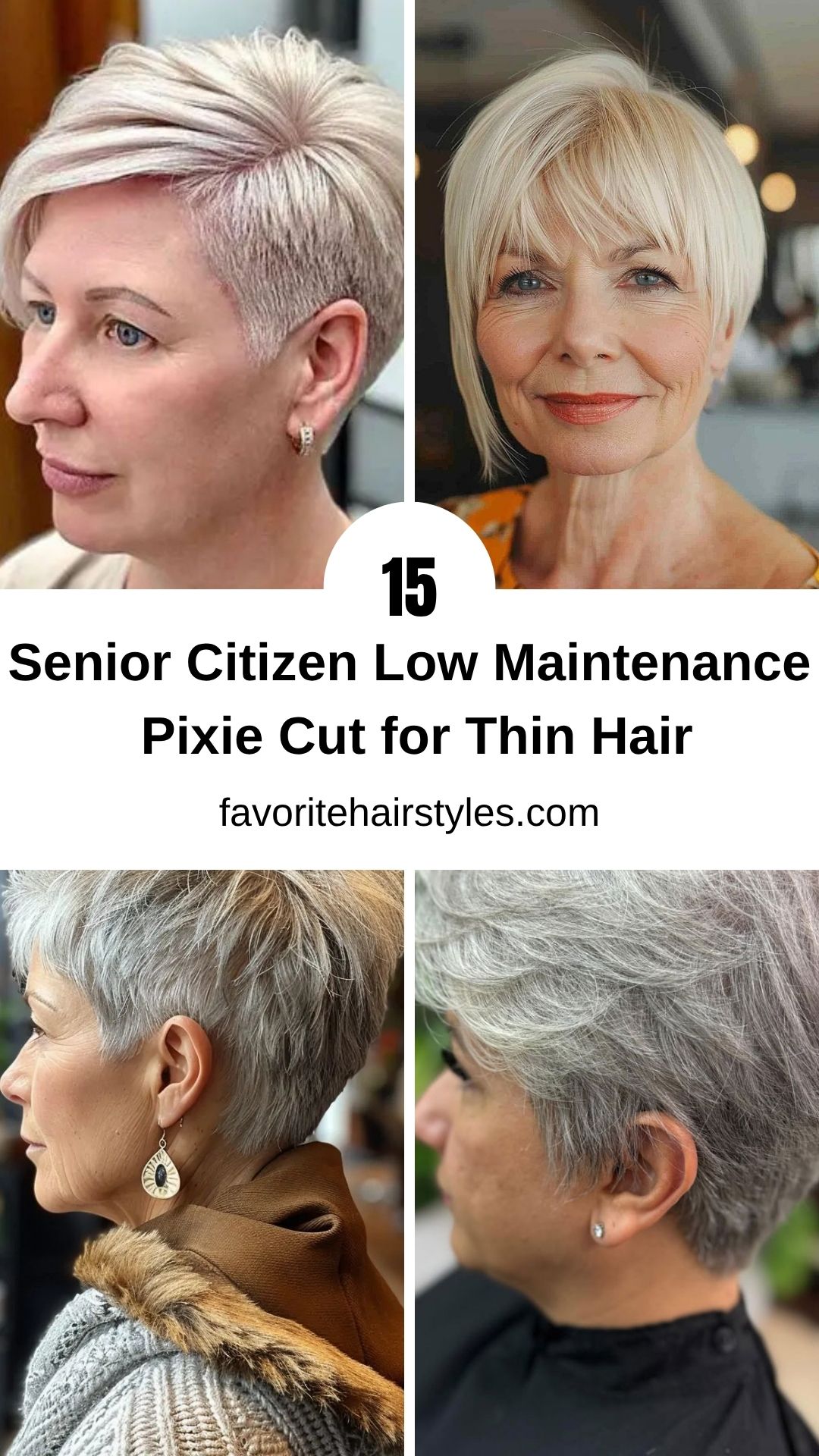 Senior Citizen Low Maintenance Pixie Cuts for Thin Hair