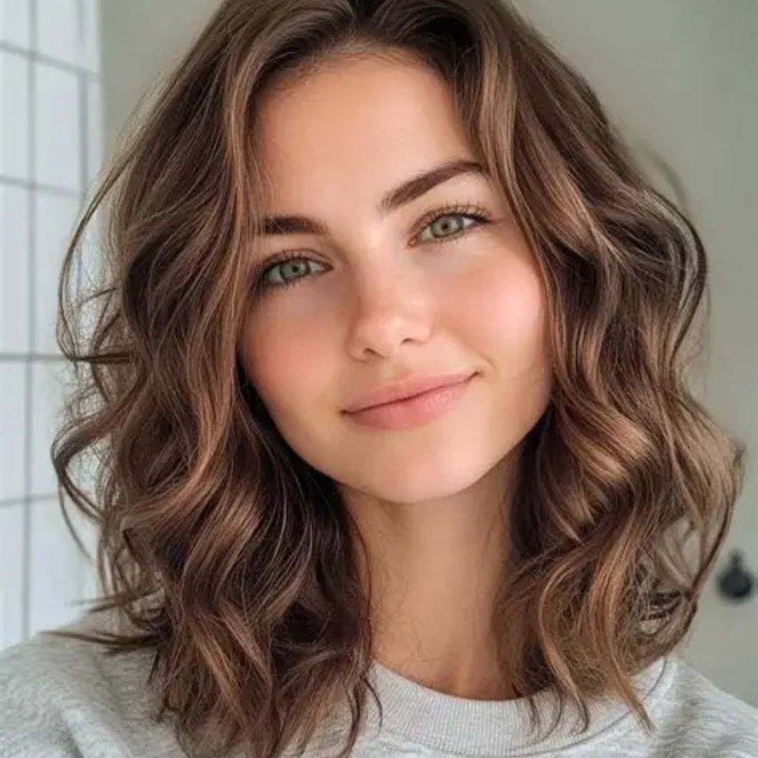 Women's Shoulder-Length Layers Hairstyle for Oval Face