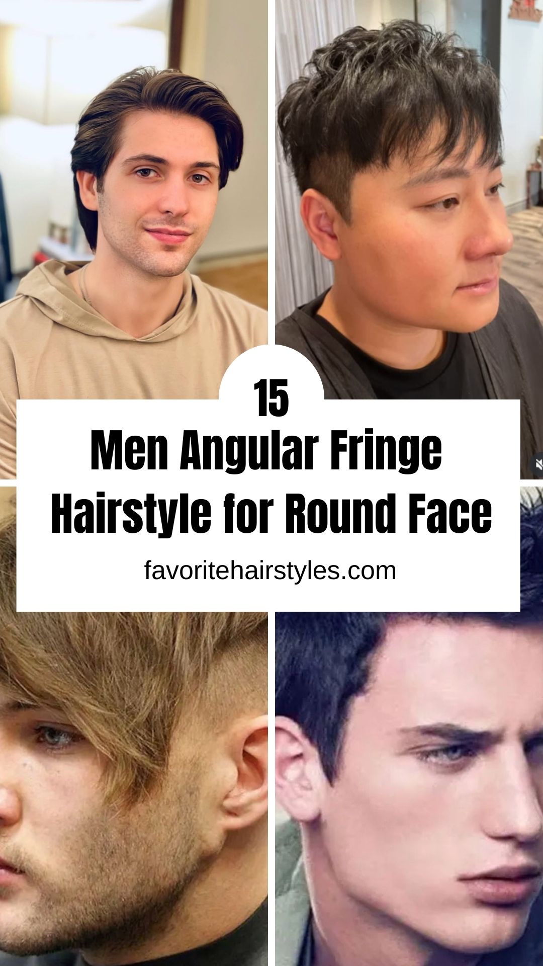 Men Angular Fringe Hairstyle for Round Face